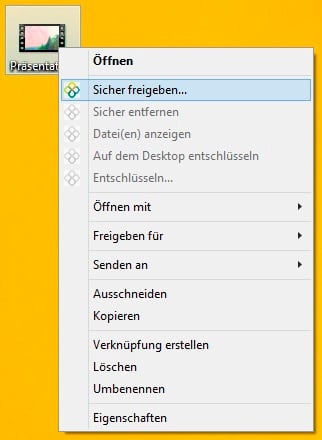 Freigabe einer Datei vom Desktop