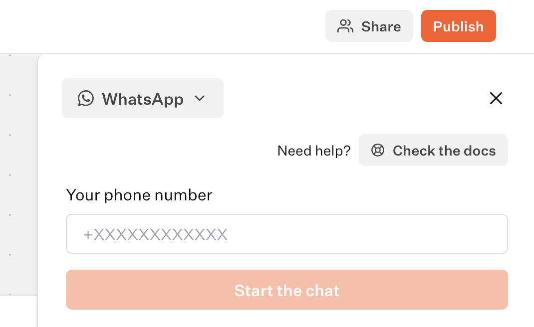 WhatsApp preview dropdown
