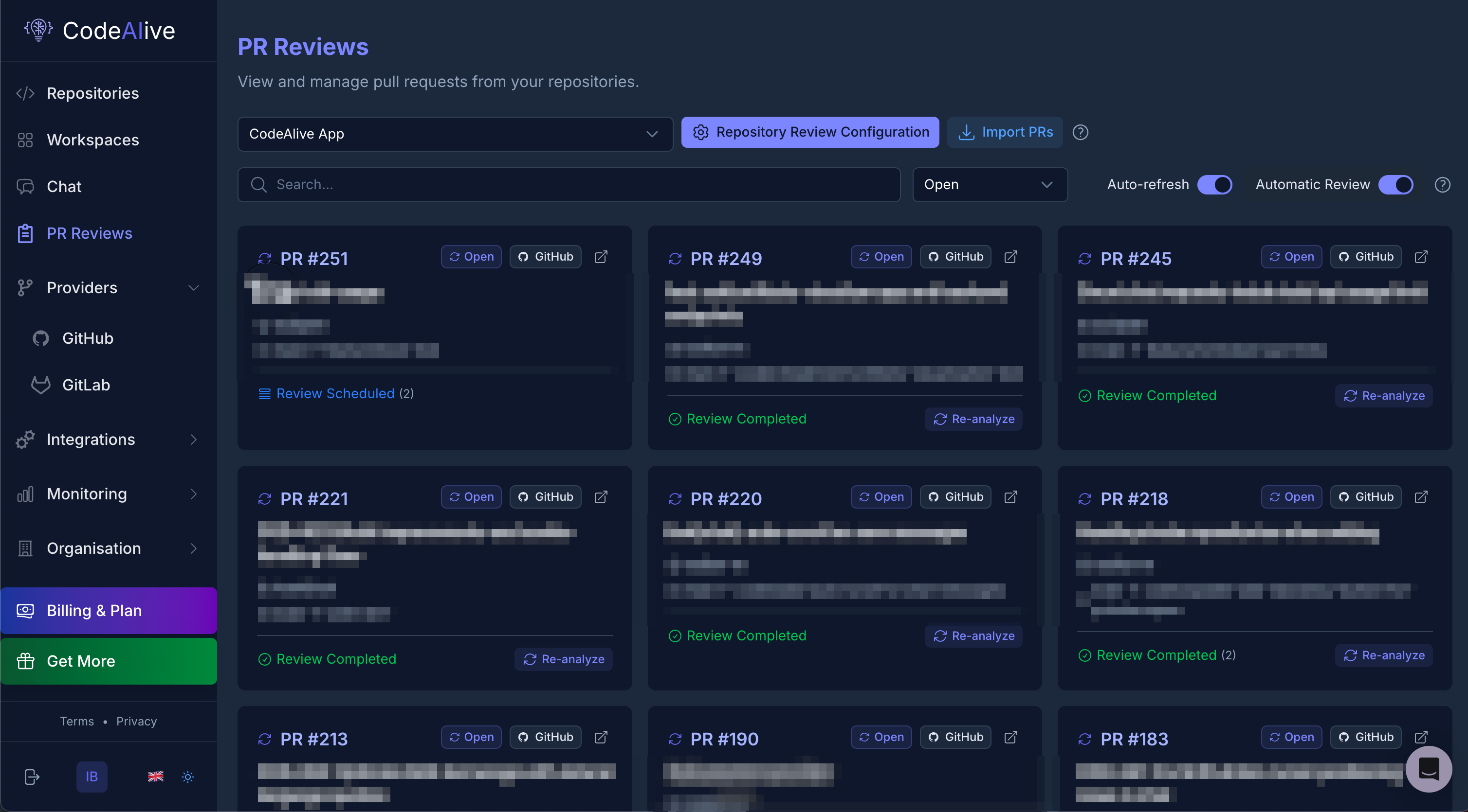 PR Reviews Dashboard