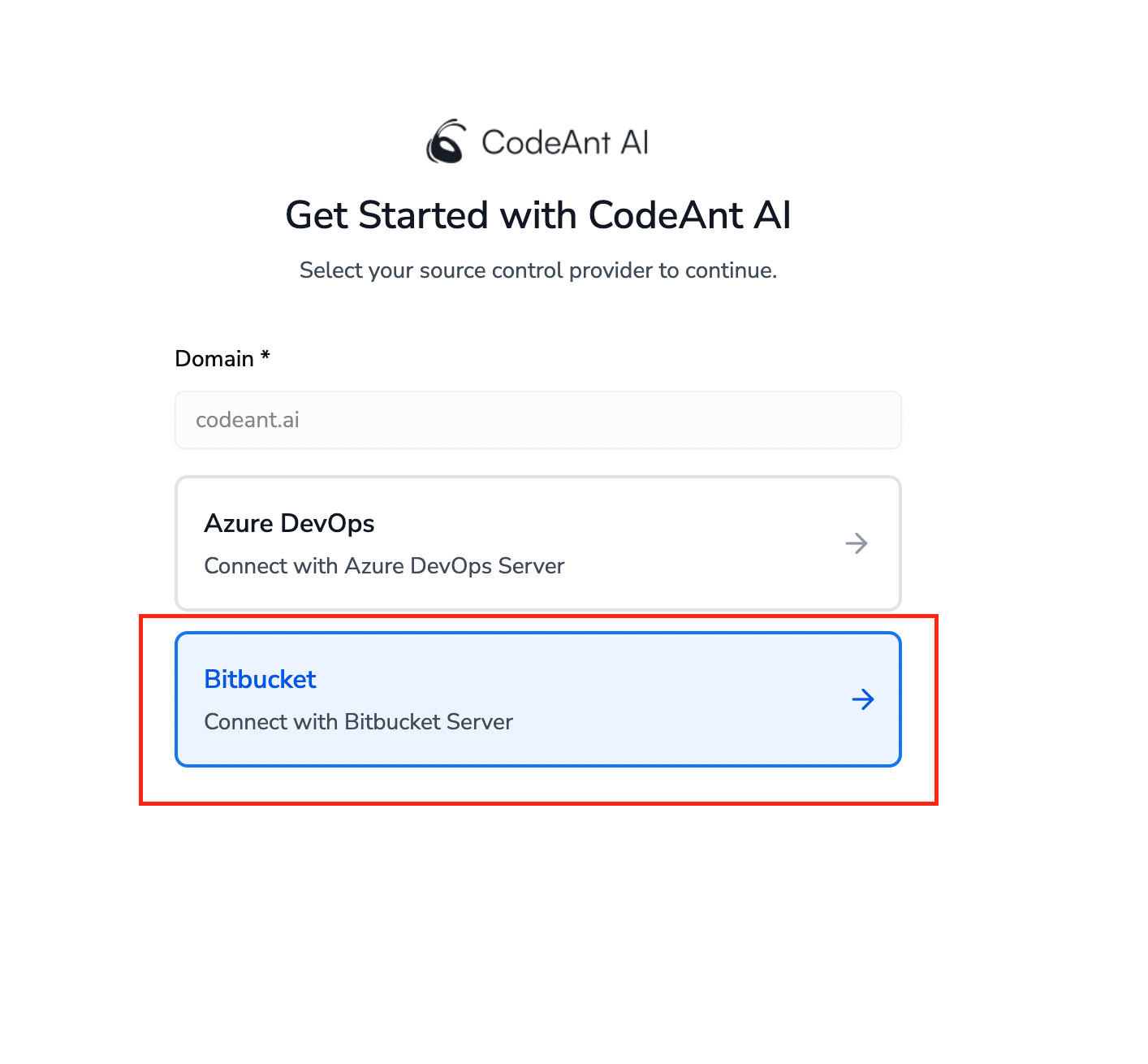 Select Bitbucket Provider