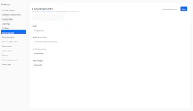 Cloud Security settings