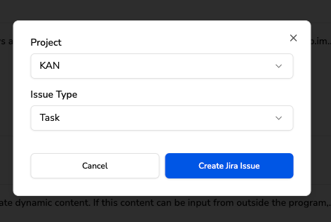Select Jira config