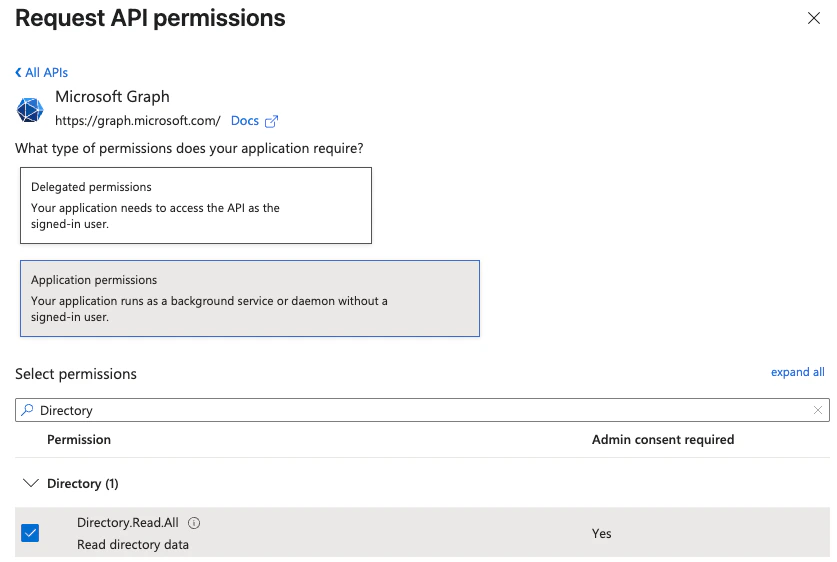 Select permissions