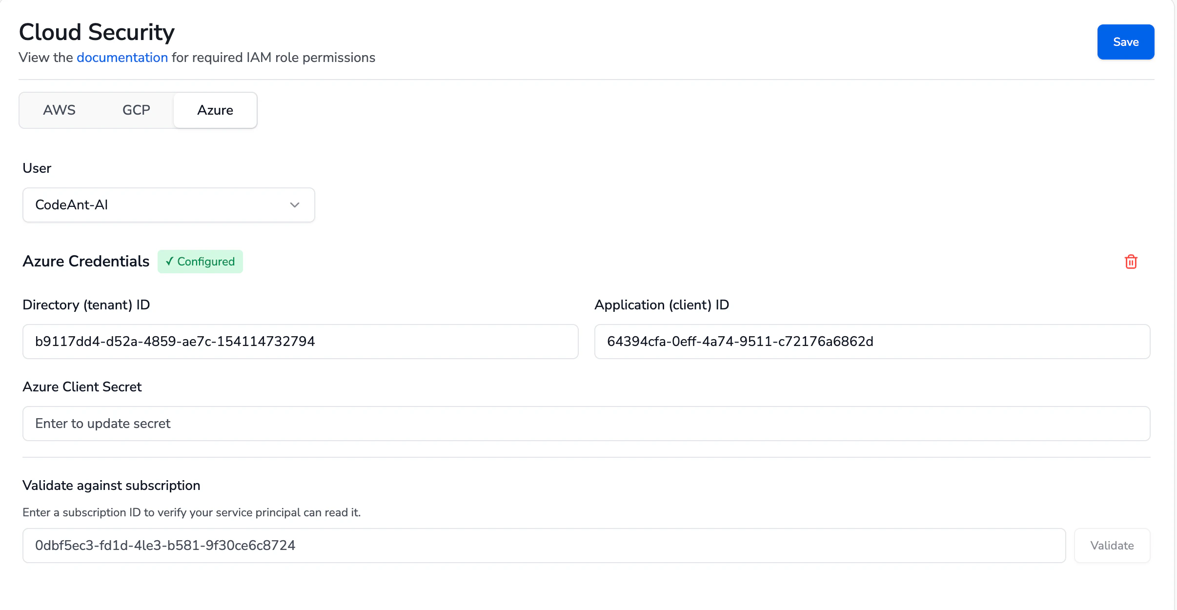 Cloud Security – Azure form