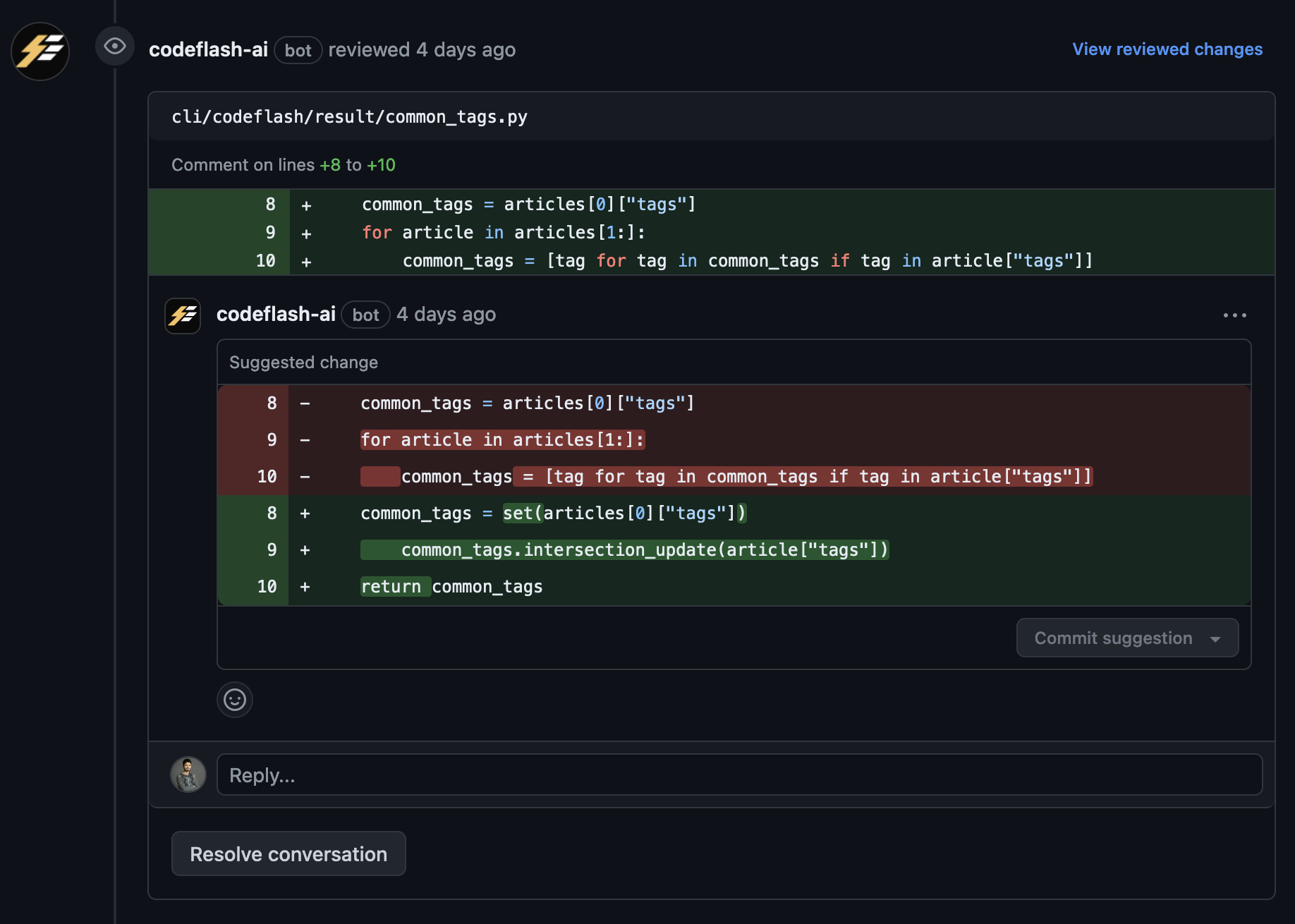 Codeflash PR Suggestion