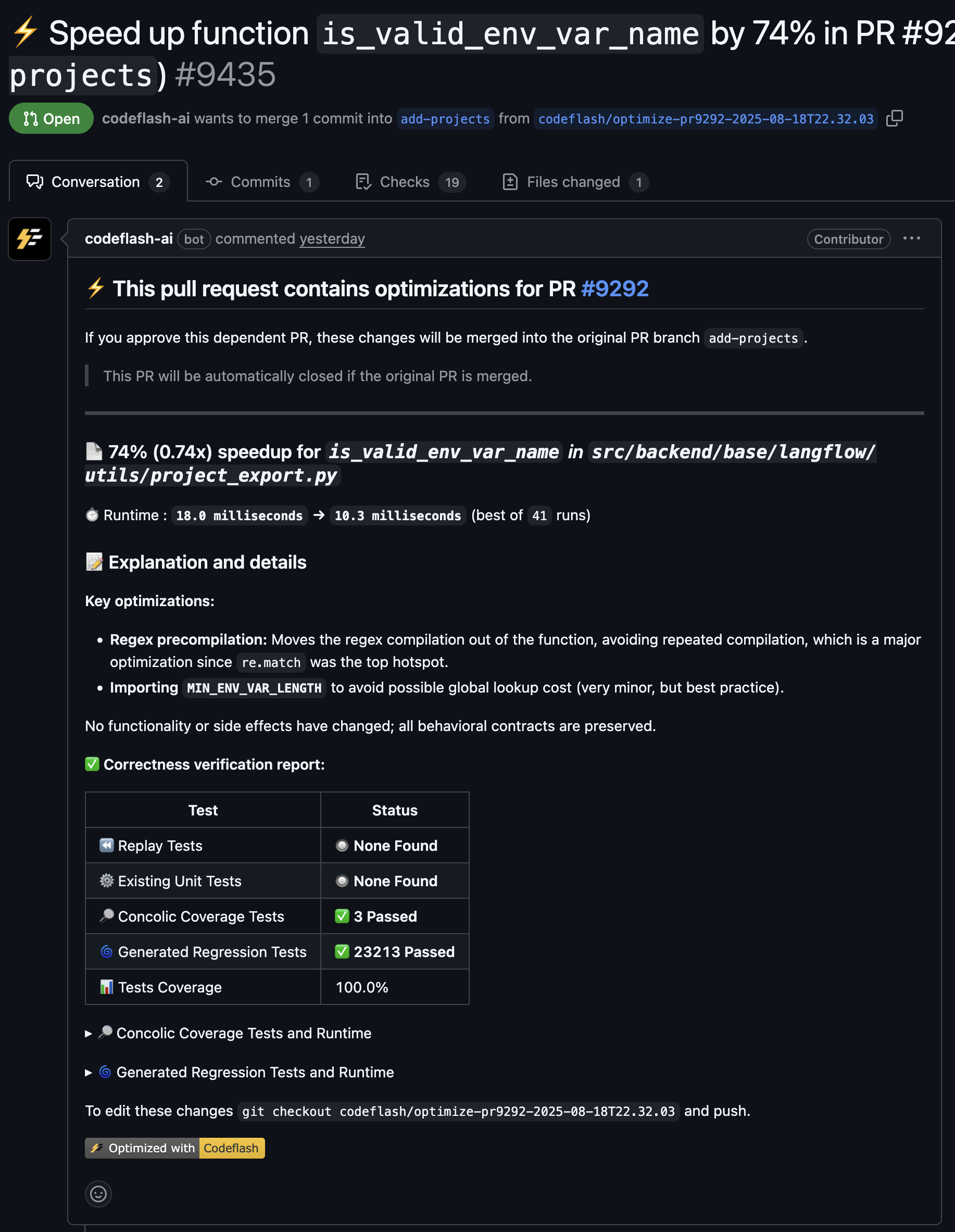 Codeflash PR Review