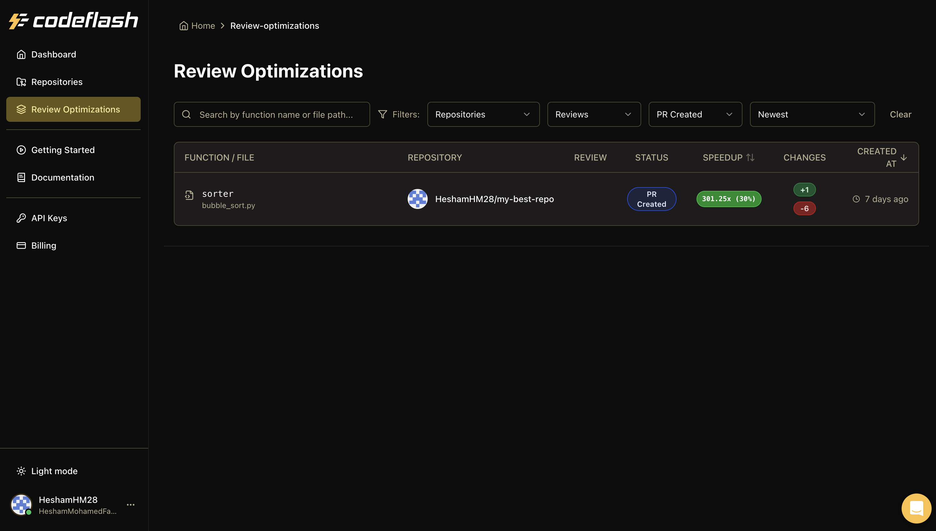 Review Optimizations List