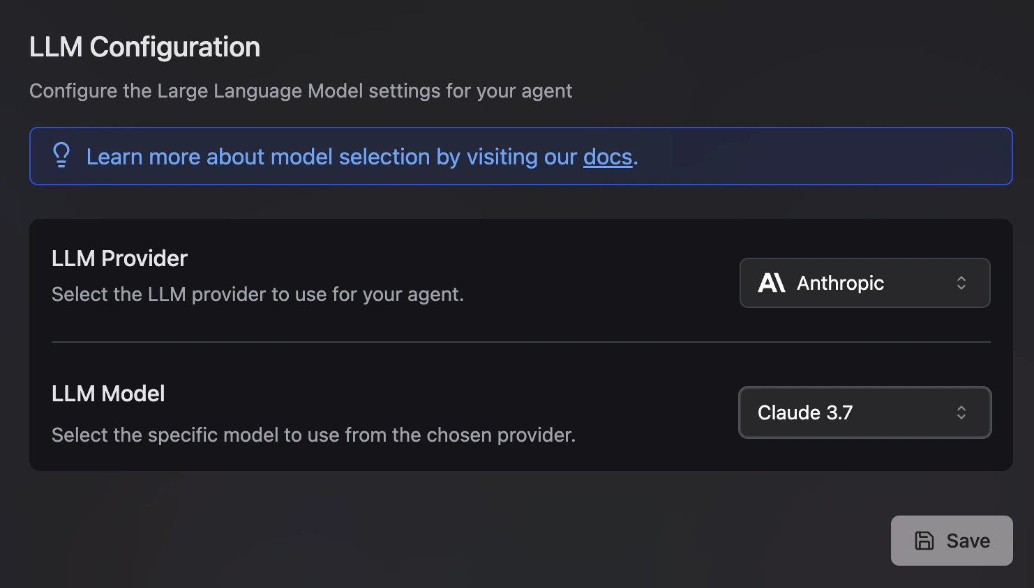 LLM Configuration UI