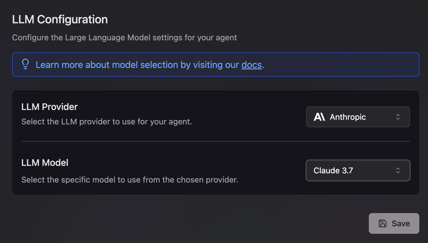 LLM Configuration UI