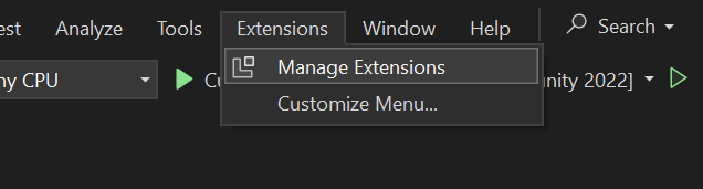 Manage Extensions