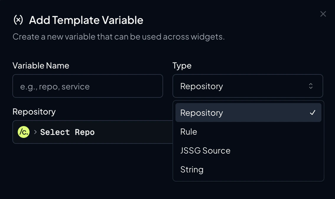 Adding a template variable