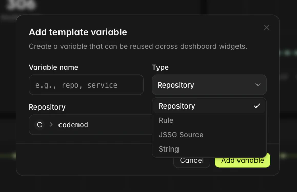 Adding a template variable