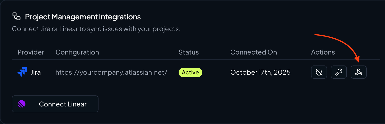 Screenshot showing webhook configuration button in settings Screenshot showing webhook configuration button in settings