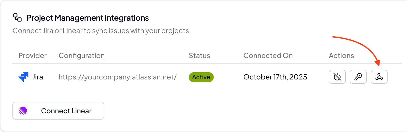 Screenshot showing webhook configuration button in settings Screenshot showing webhook configuration button in settings
