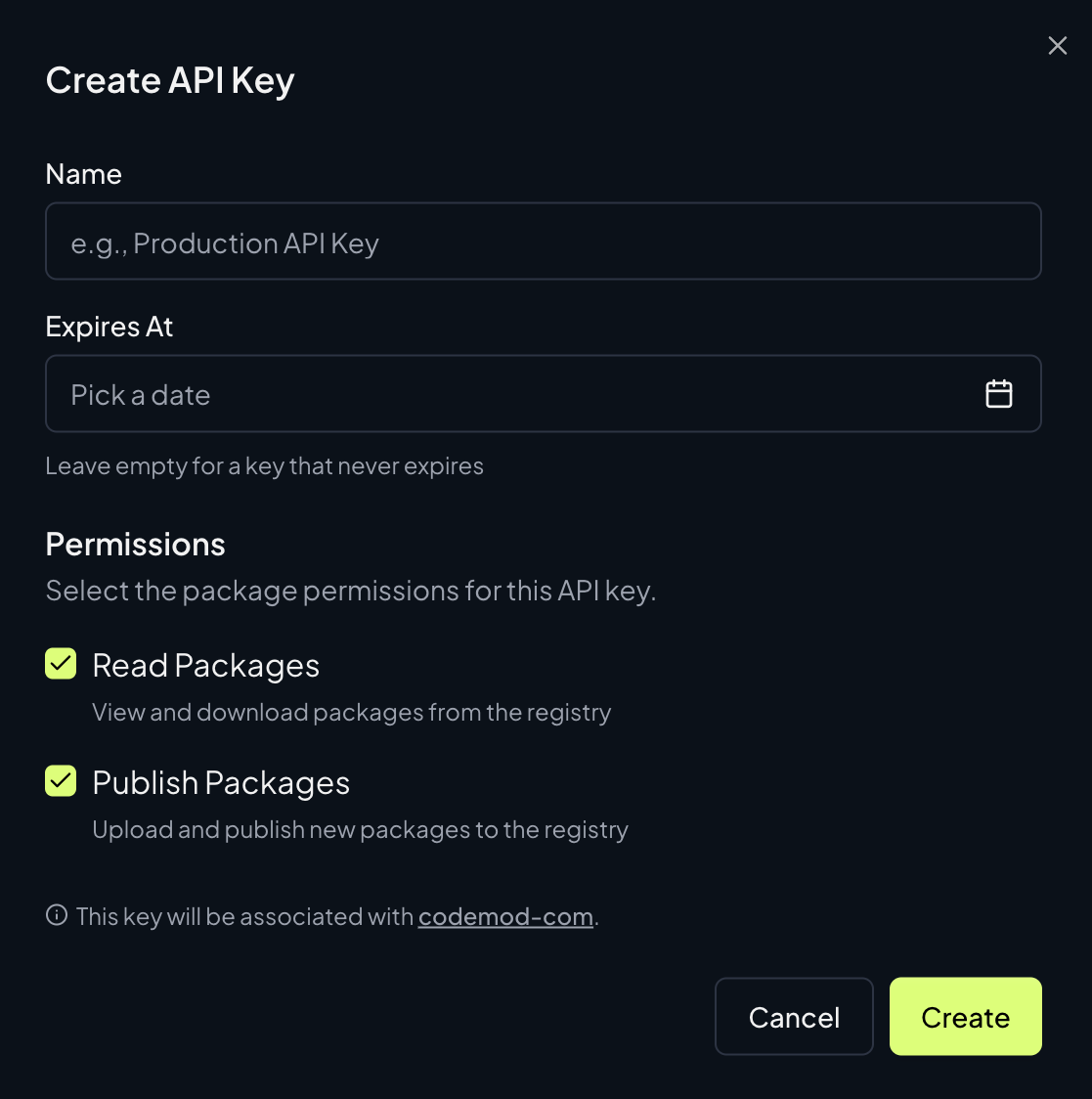 Create API Key