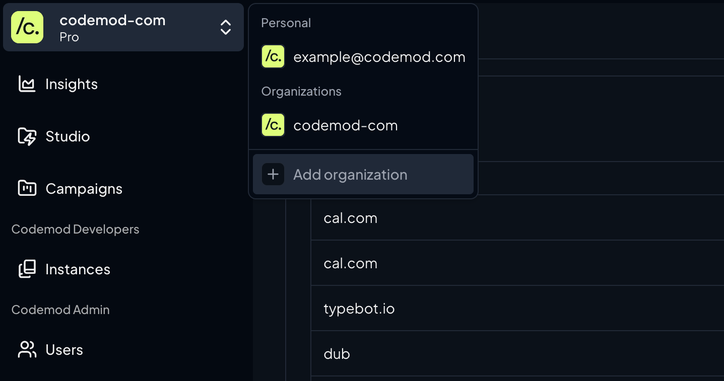Create Org