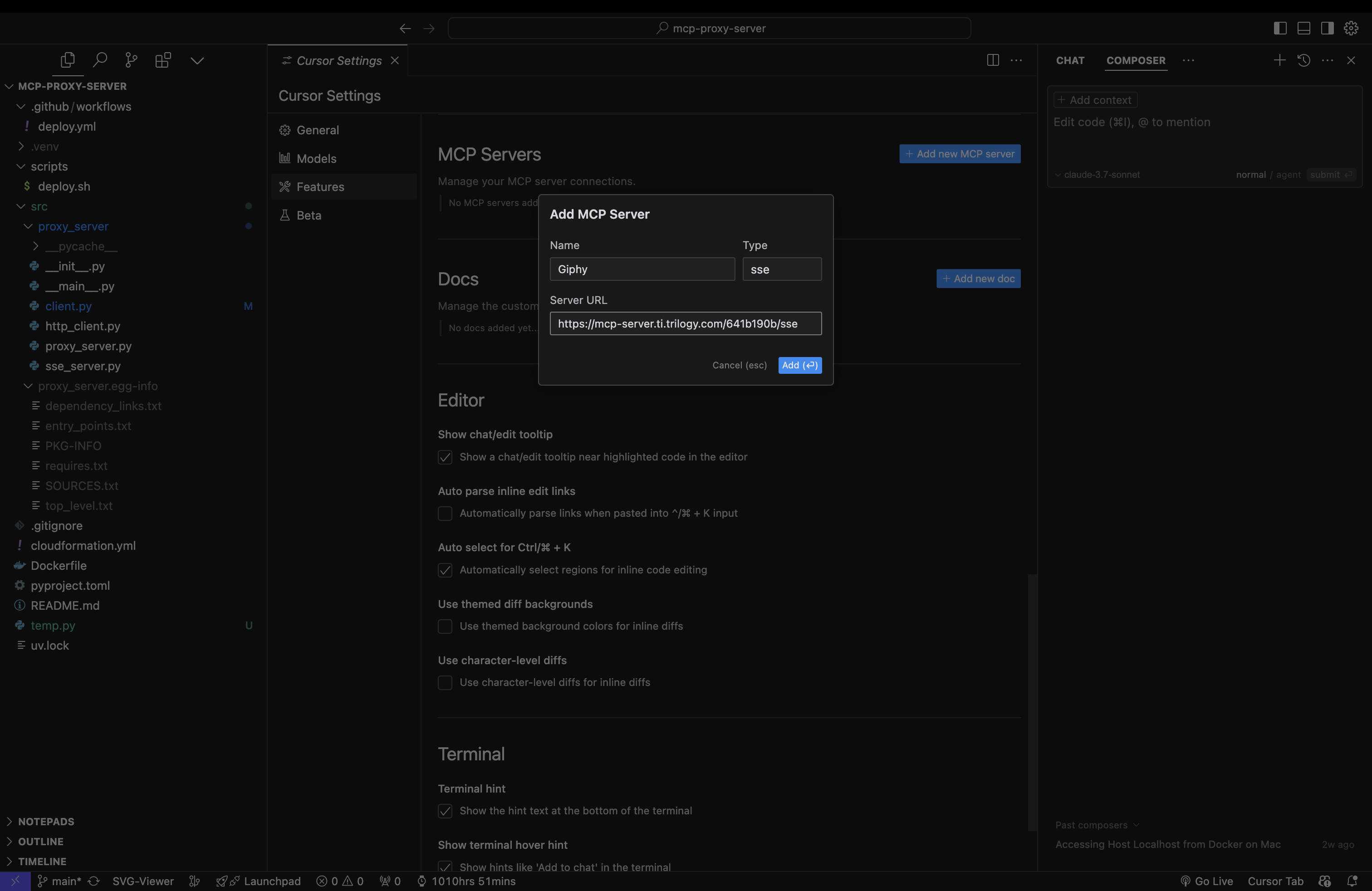 Cursor MCP Server Configuration