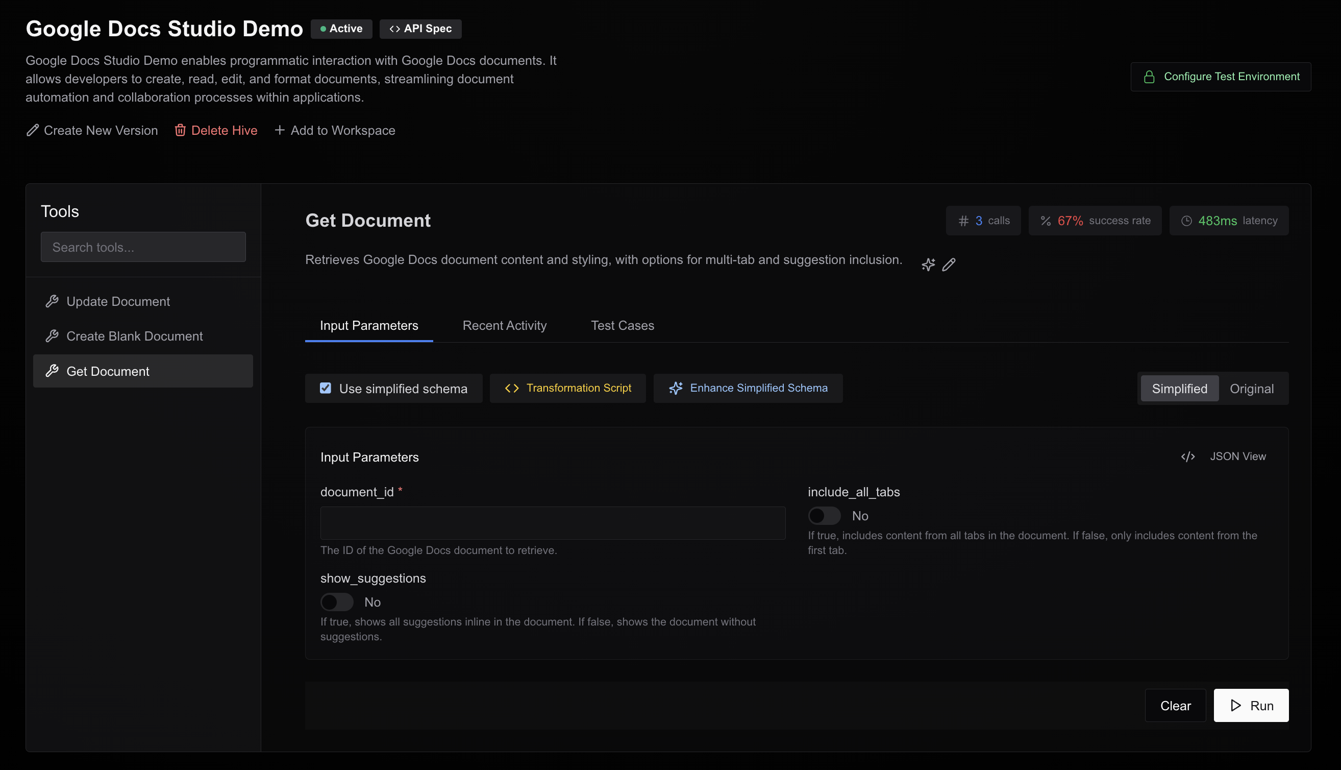 Hive Studio Interface