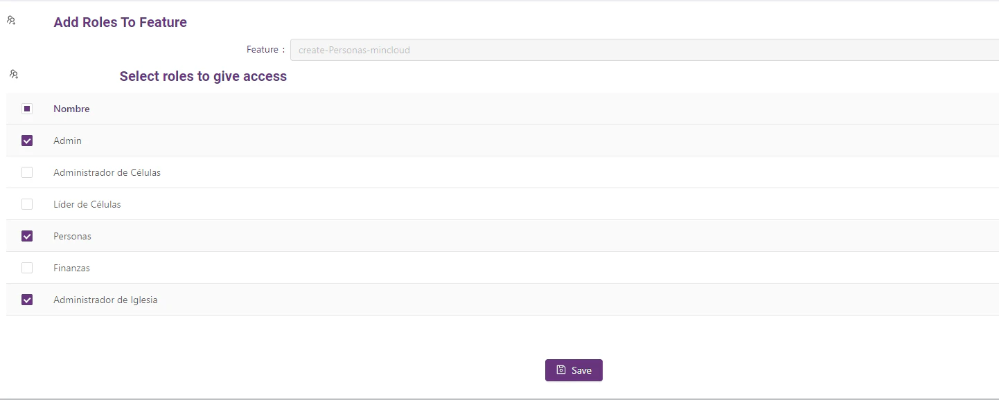 Add roles by feature