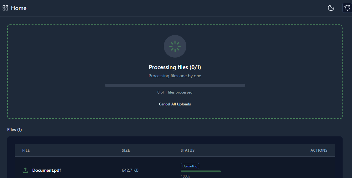 processing the file