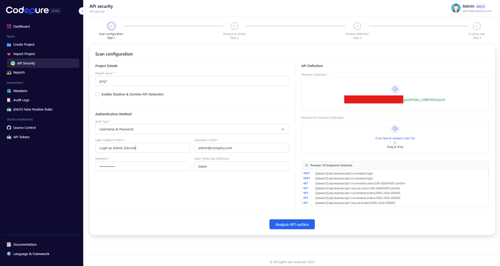 Step 1: Scan Configuration