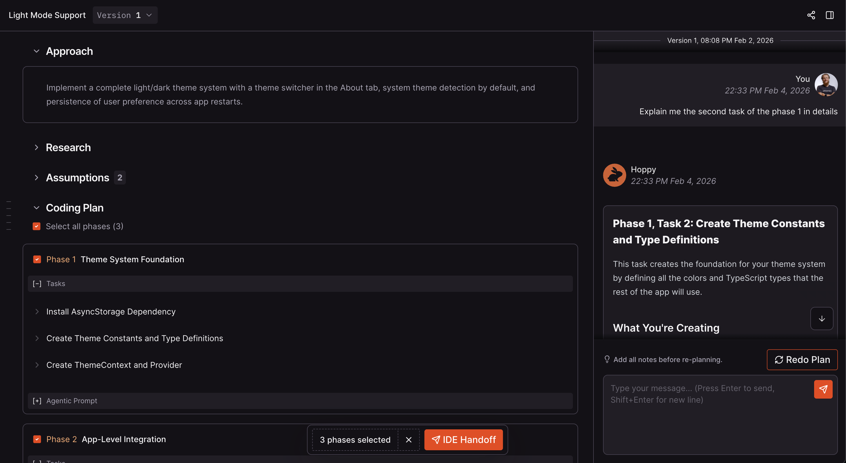 Plan Editor user interface