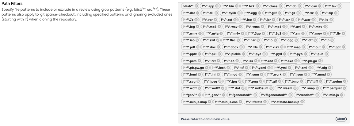 Path Filters Configuration