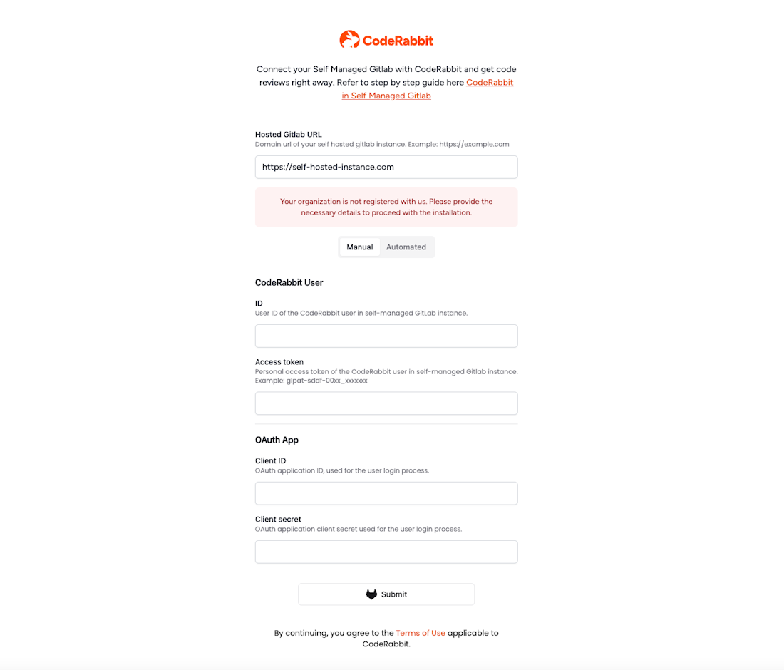 Self-managed GitLab - CodeRabbit