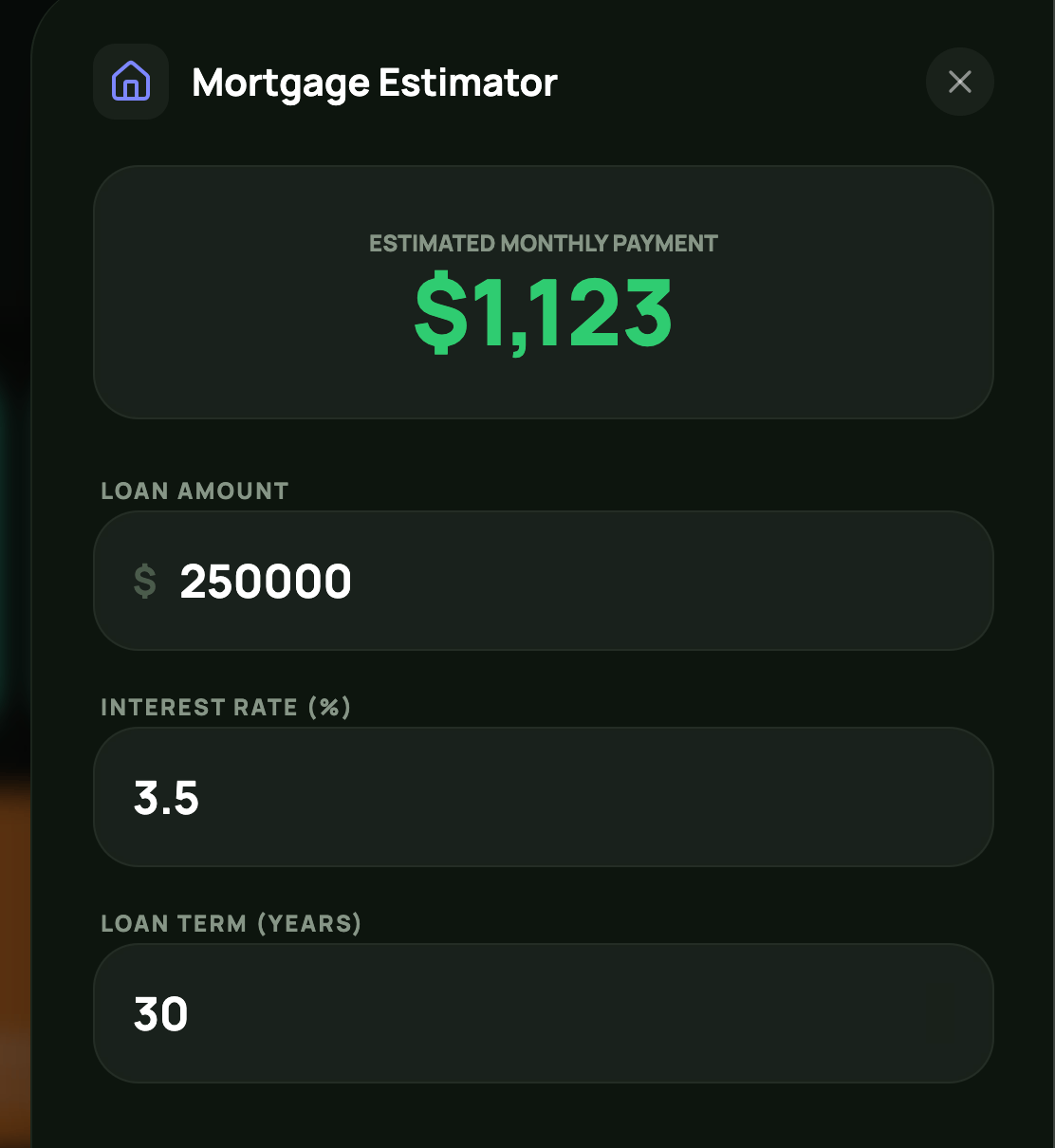 Mortgage Estimator Mortgage Estimator