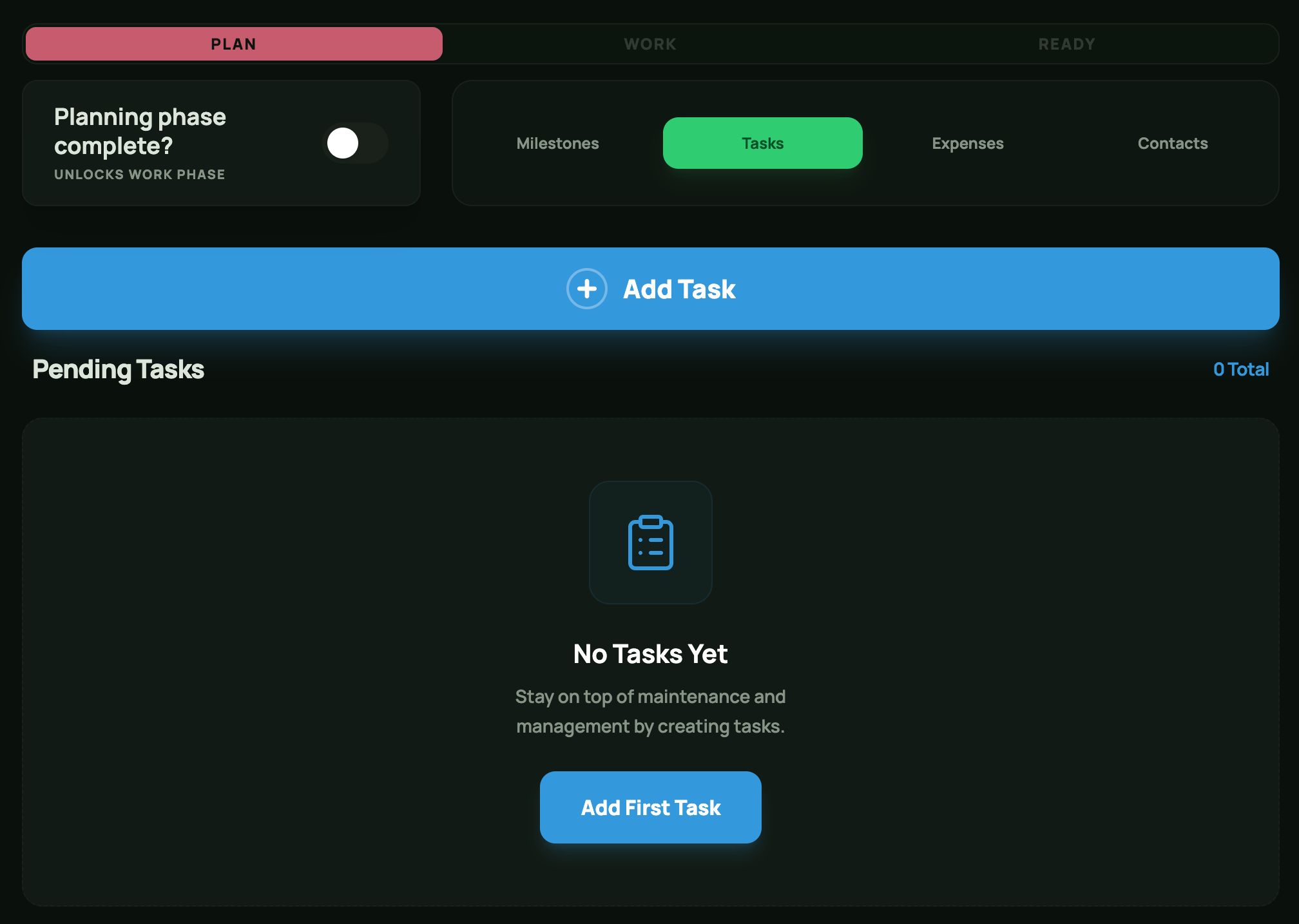 Tasks Page