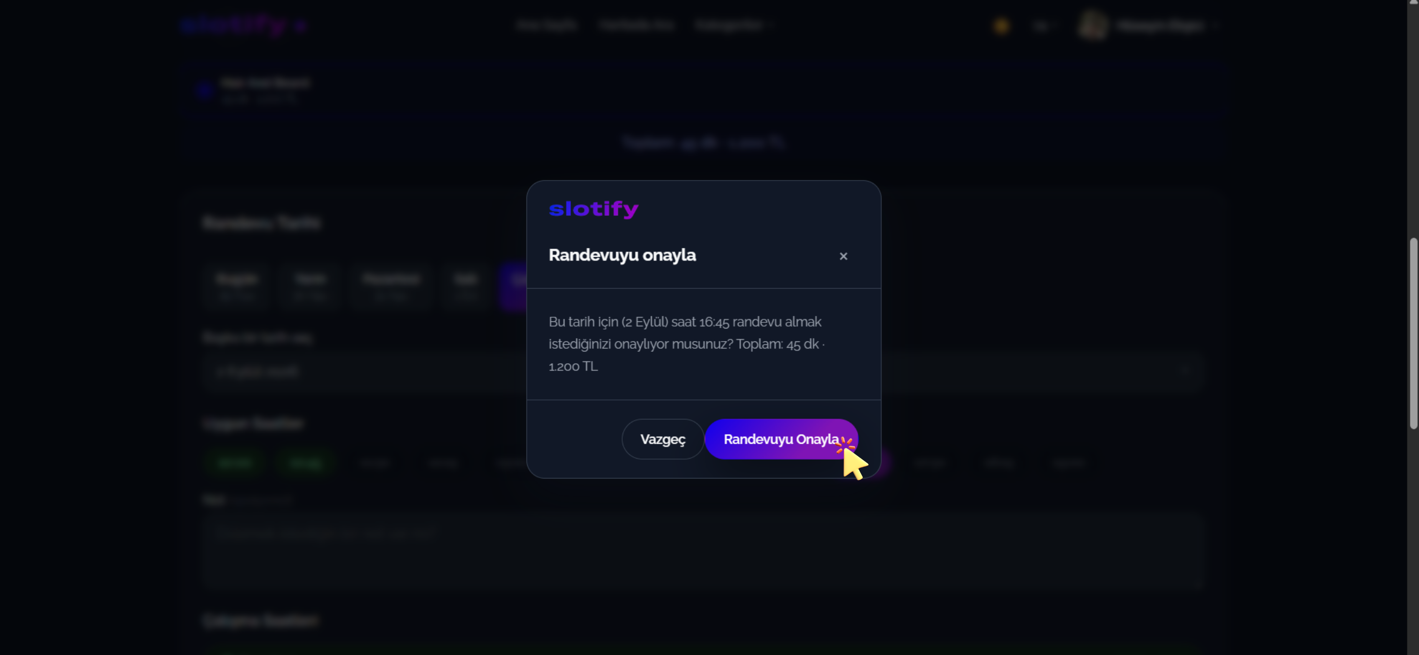 Confirmation dialog