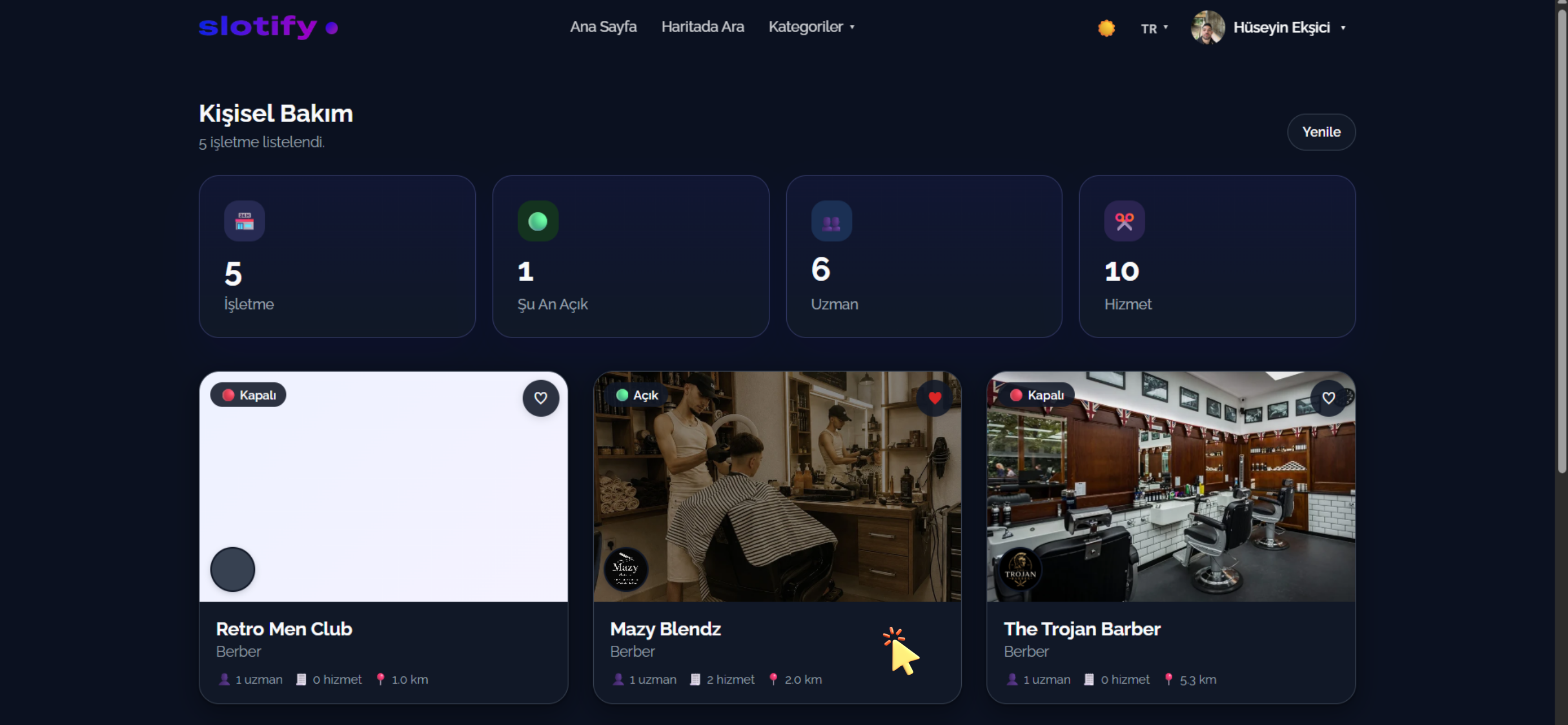 Category listing