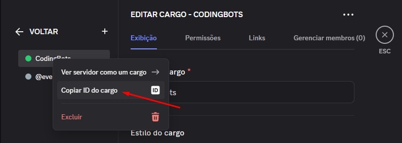 Conseguir ID Cargo