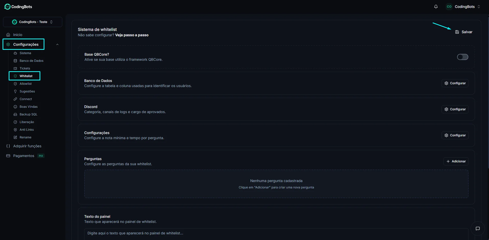 Sistema de Whitelist