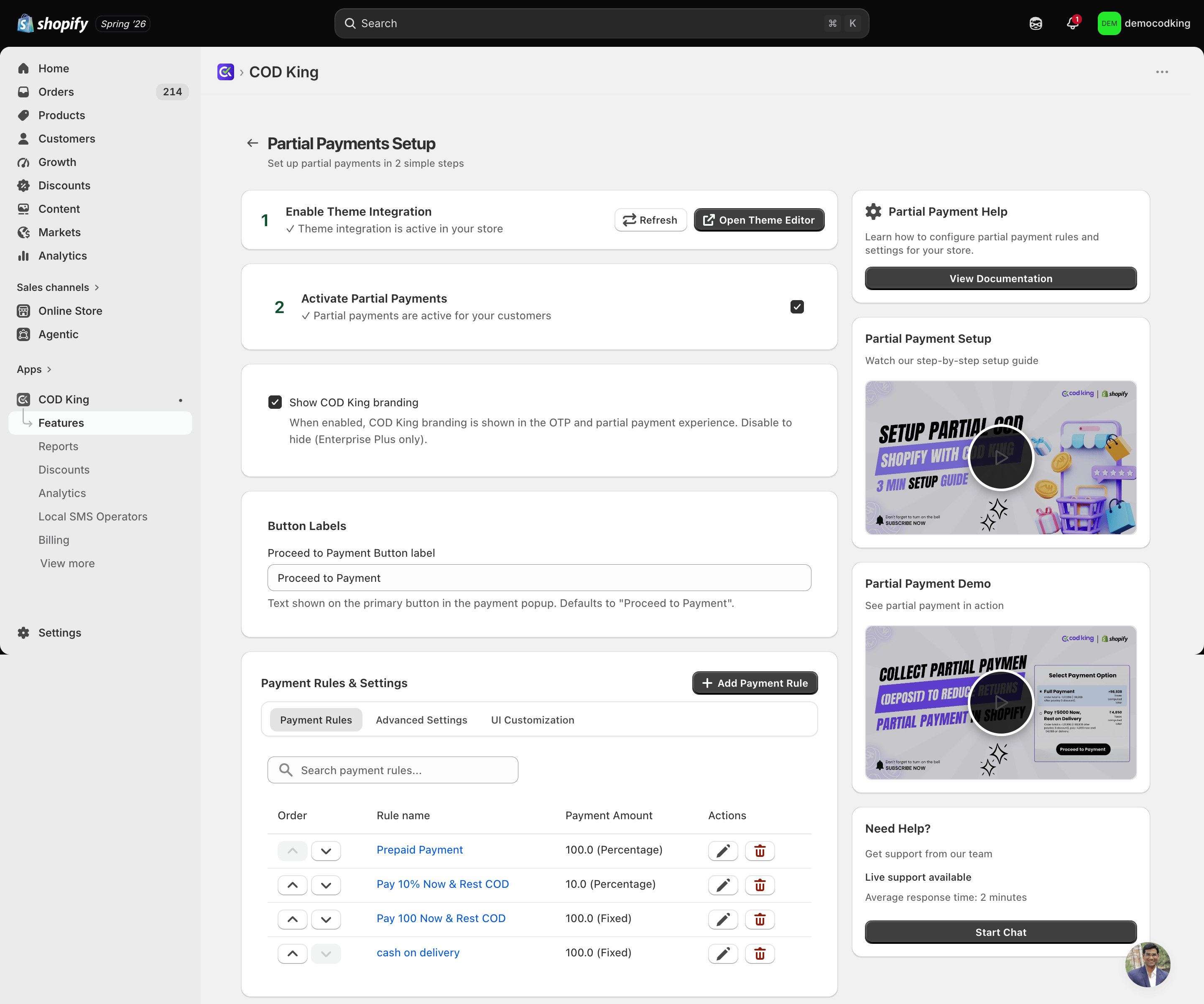 Partial Payment Dashboard