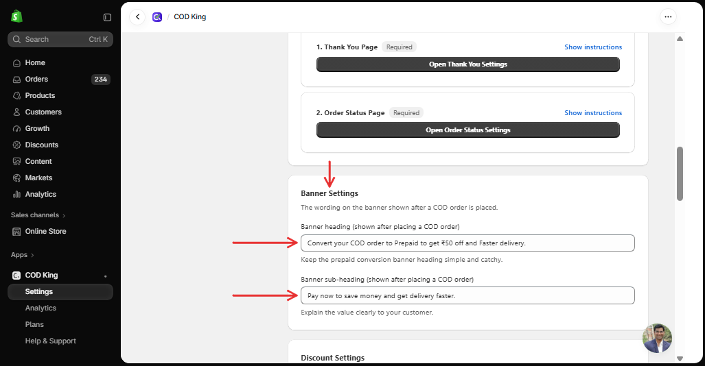 Banner Settings