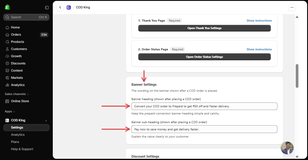 Banner Settings
