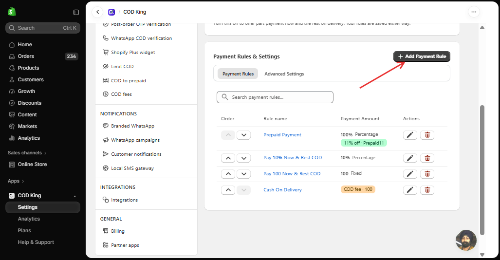 Add Payment Rule
