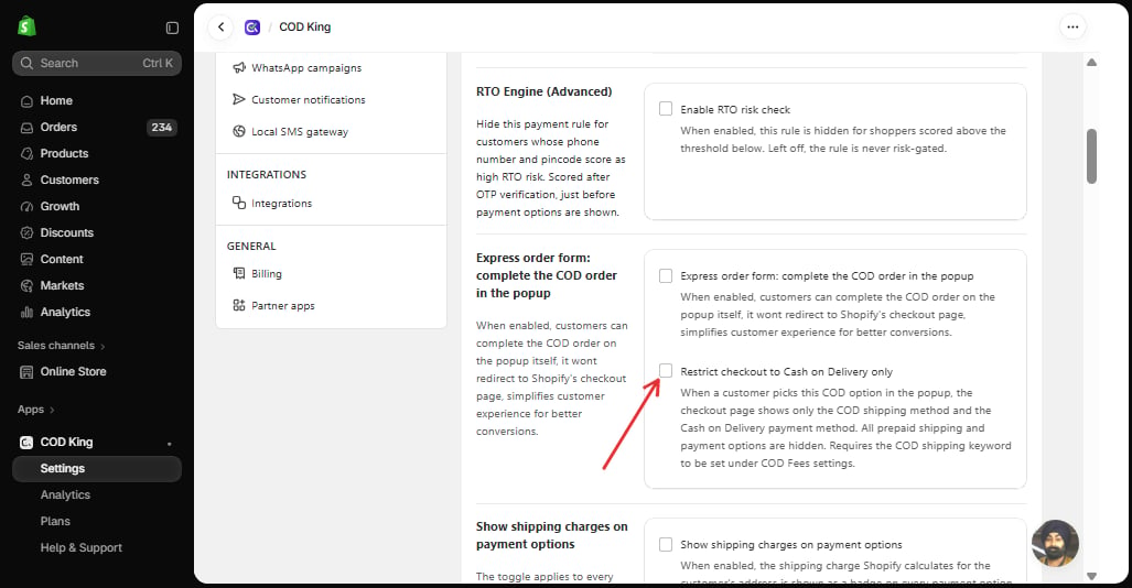 COD Rule Options