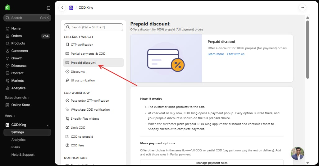 Open Prepaid Discount