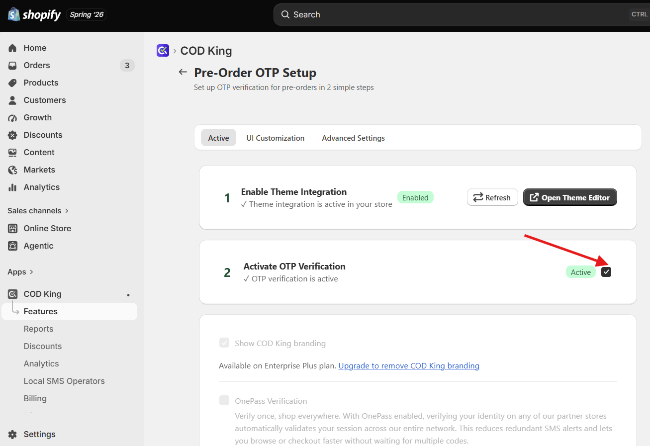 Activate Otp Verification