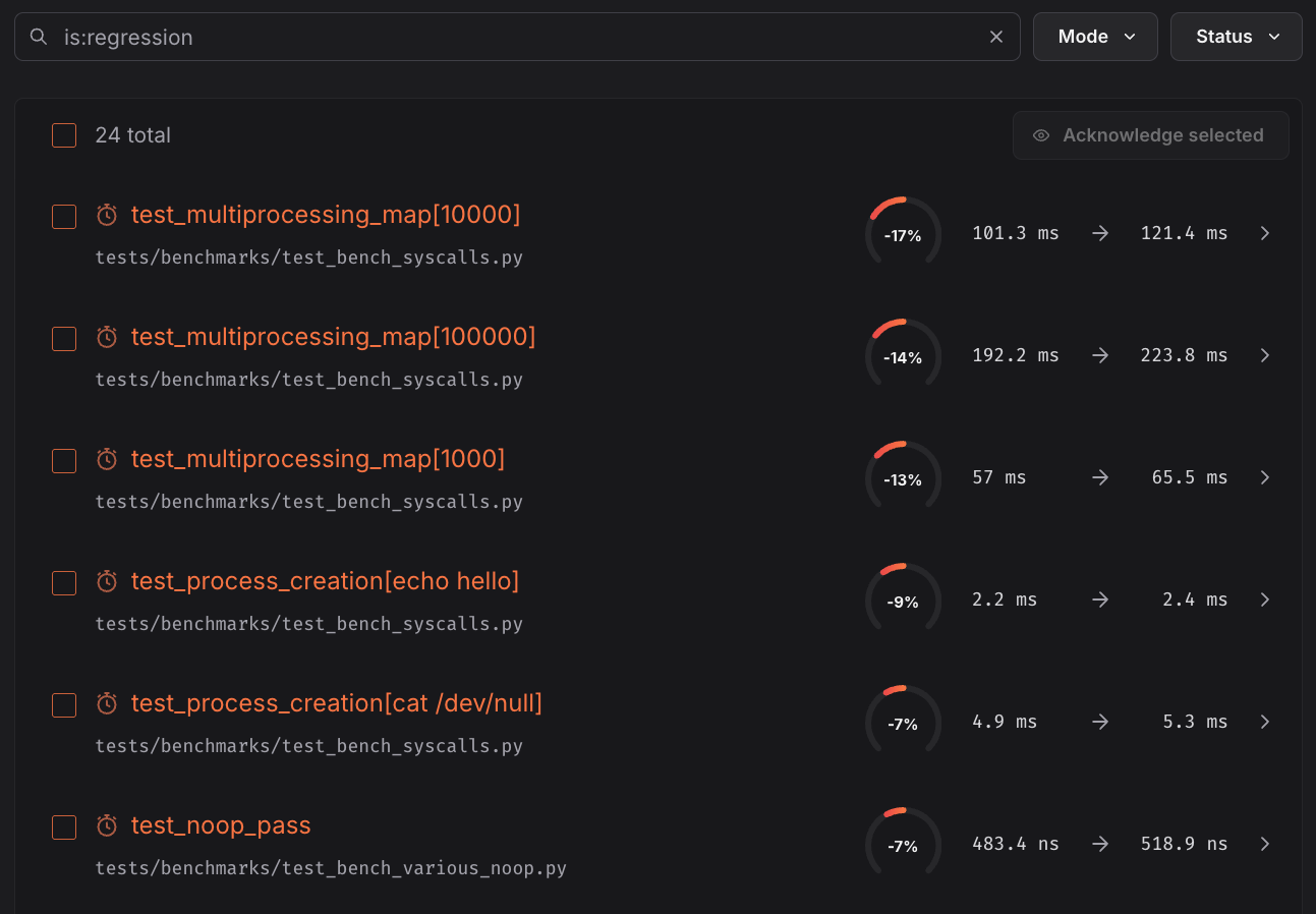 Acknowledge multiple benchmarks