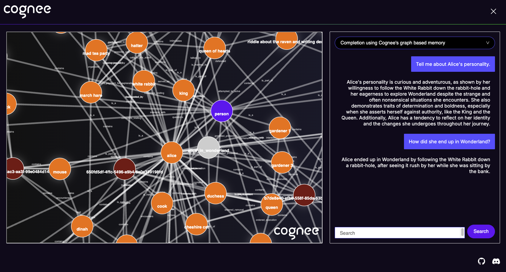 Cognee UI Query Page 2