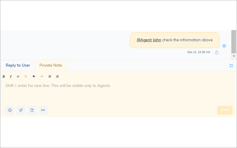 Live Agent Private Message