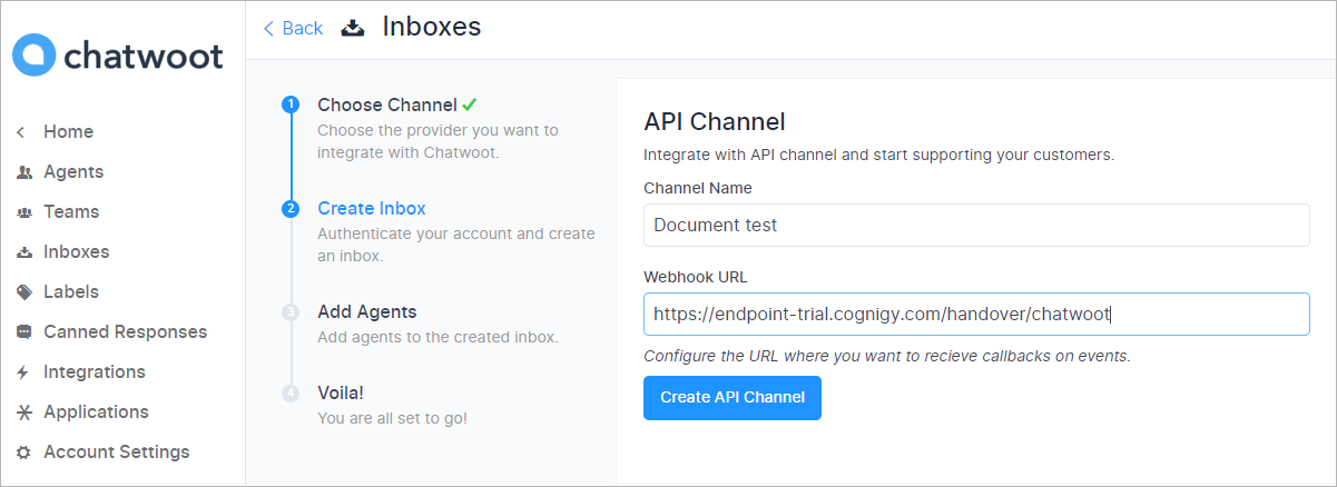 Chatwoot - Cognigy Documentation