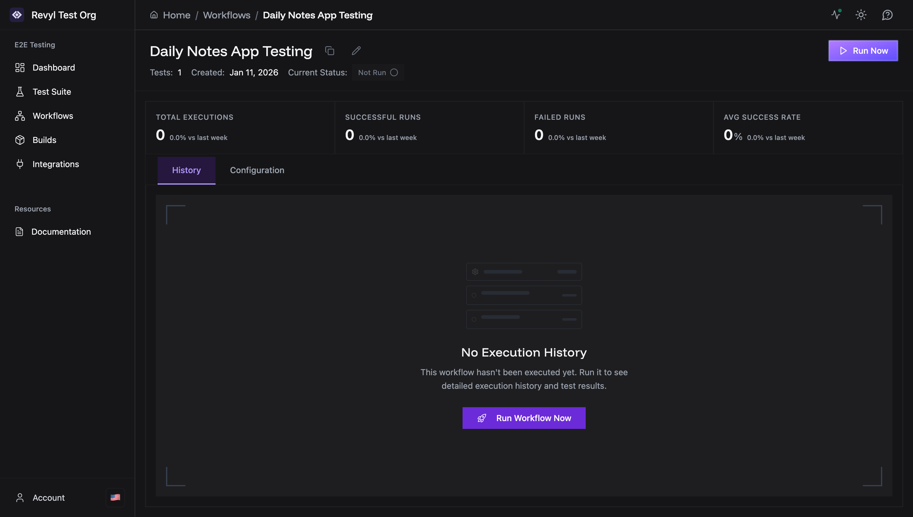 Workflow Details Page