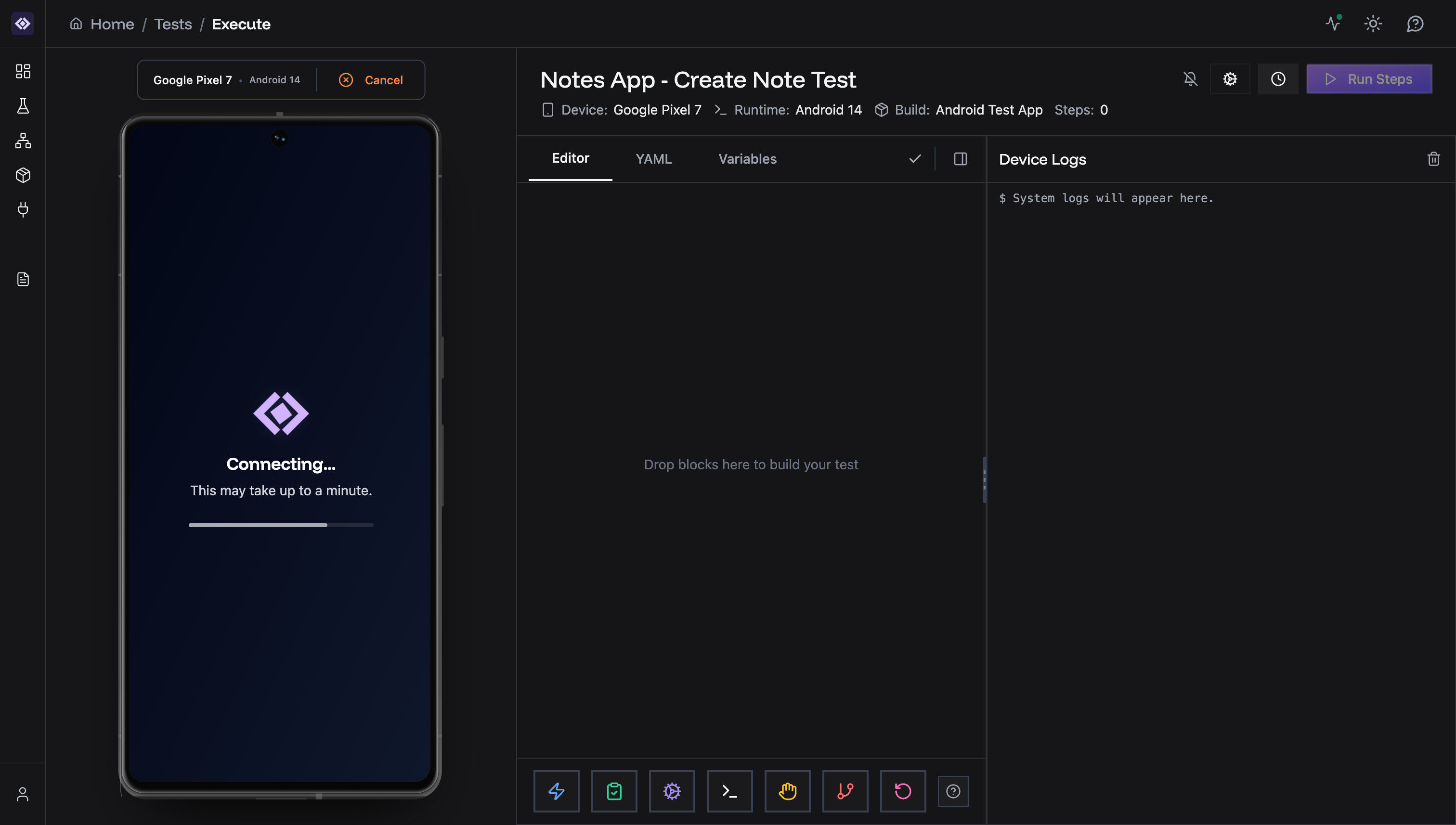 Test Editor Interface