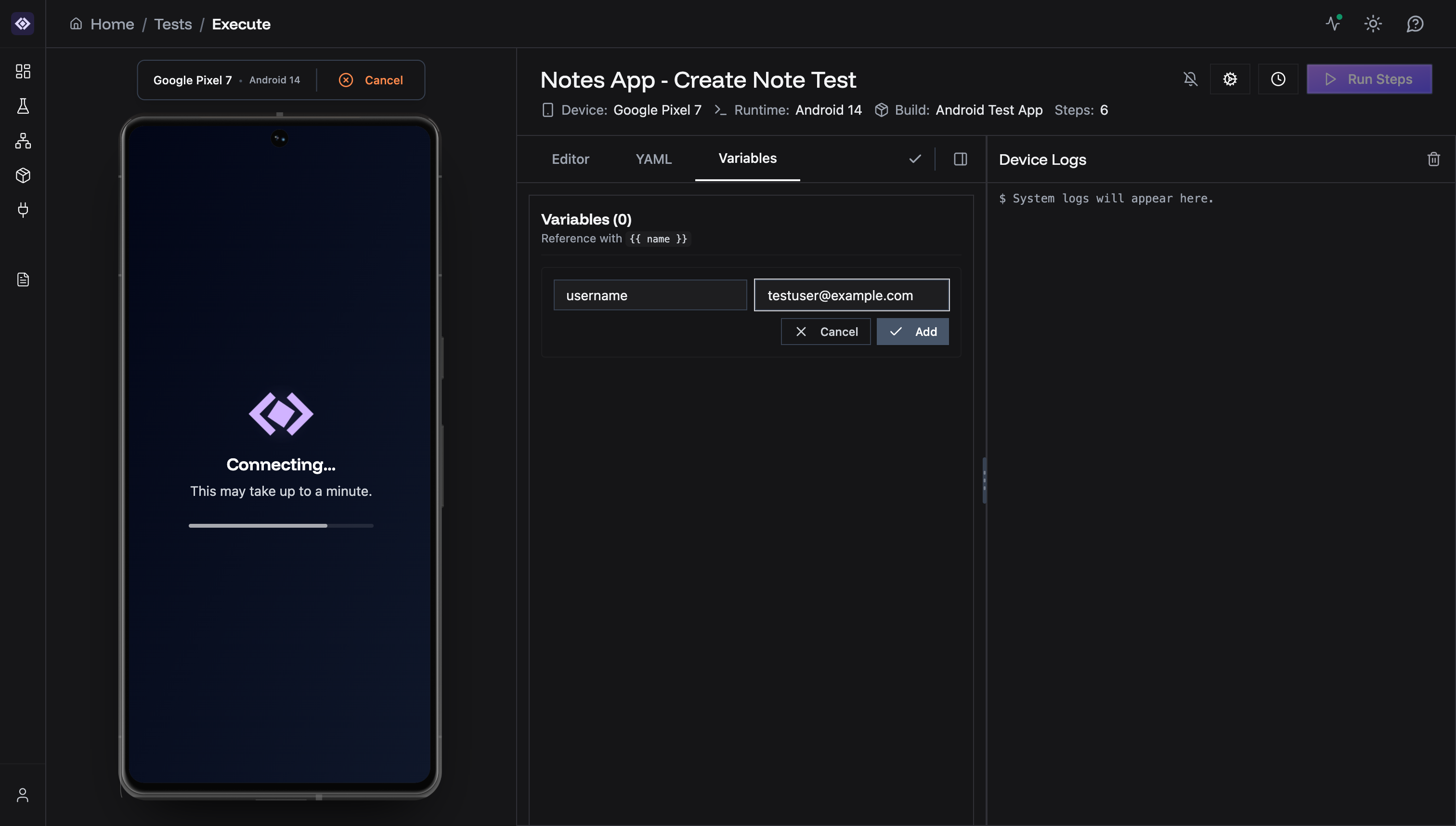 Filled variable form
