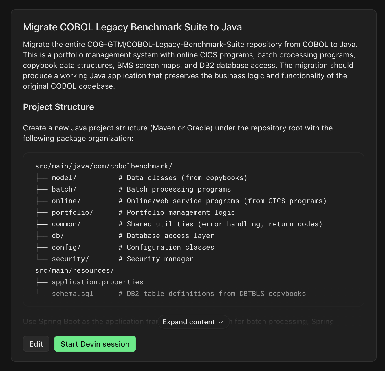 Ask Devin 自動生成プロンプト