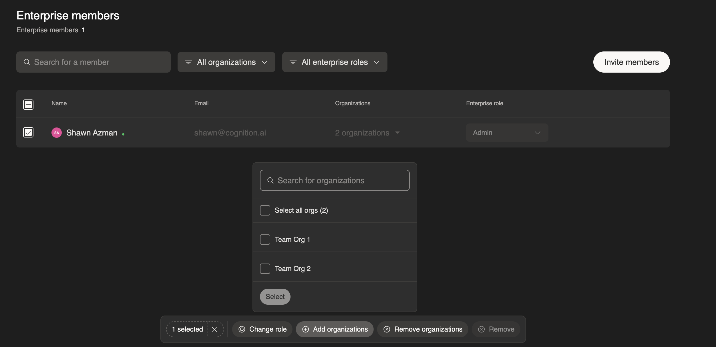 メンバーの管理